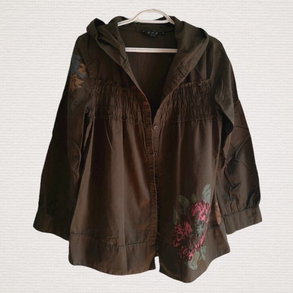 Fabulous Brown Hooded Jacket With Detail - Picture 1 of 7